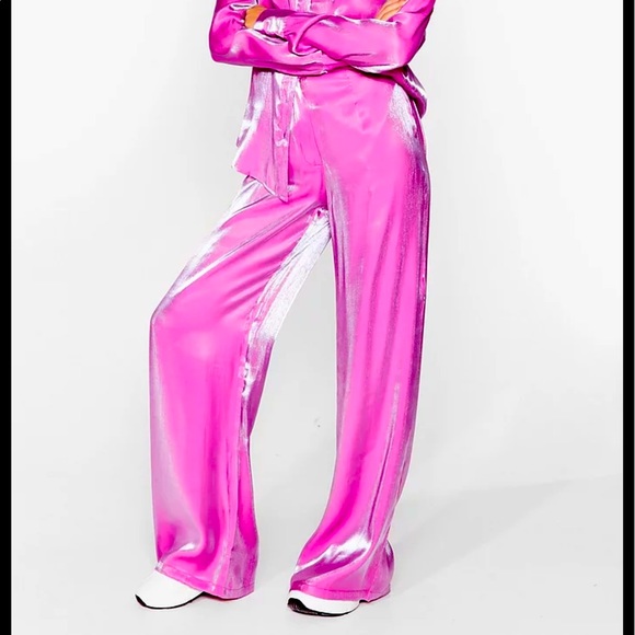 Nasty Gal Pants & Jumpsuits | Nwot Nasty Gal Satin Highwaisted Wide Leg Pants | Poshmark